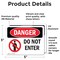 Signmission Do Not Enter Danger Sign, Vinyl Decal, 5in W x 3.5in L, 2PK OS-2PACK-DS-D-35-L-1151 - alternate 2